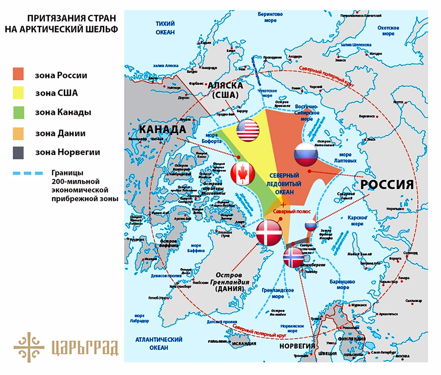 Карта арктики по странам