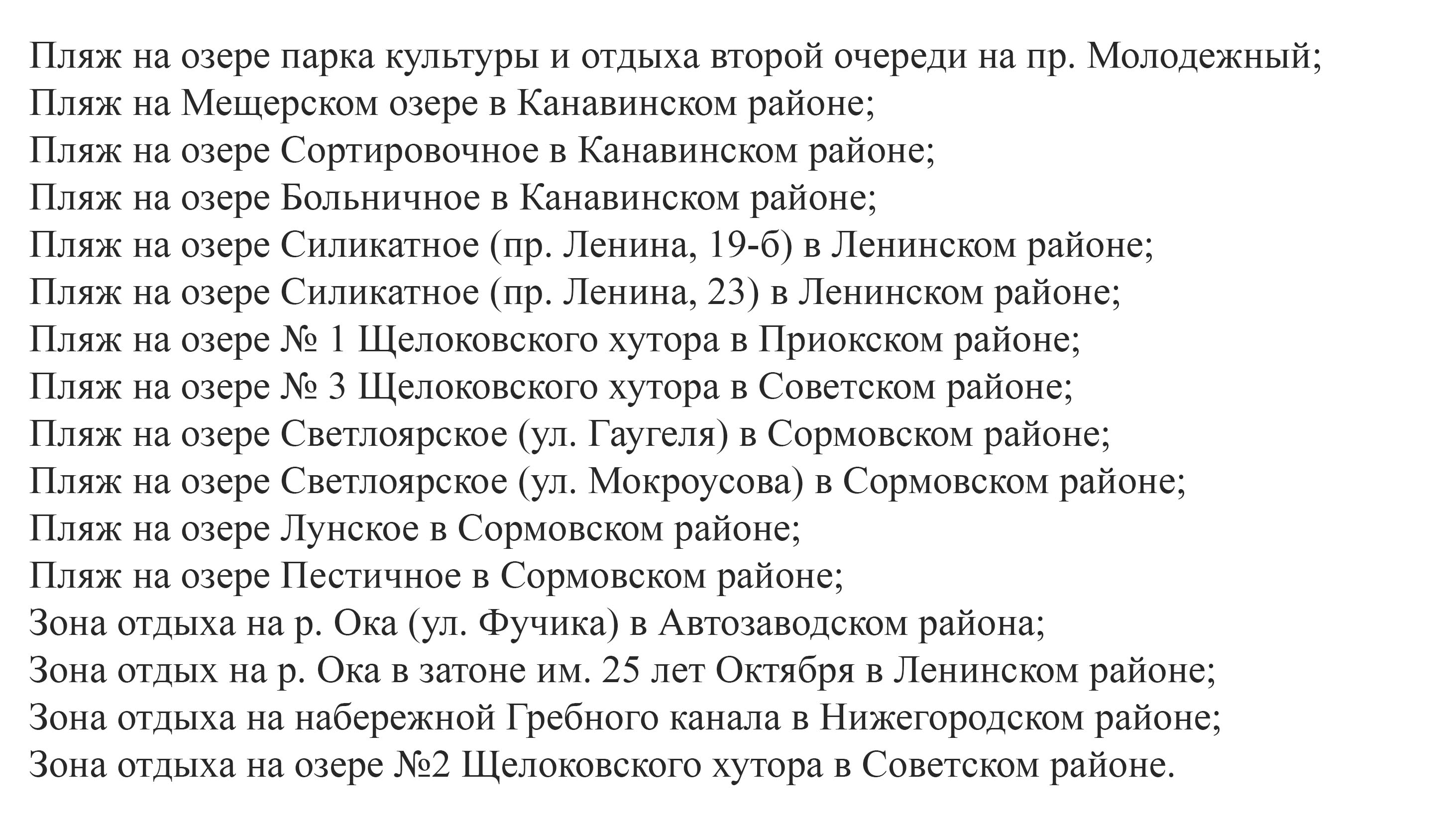 В Нижнем Новгороде в 2022 году будут работать 16 пляжей и зон отдыха:  публикуем список