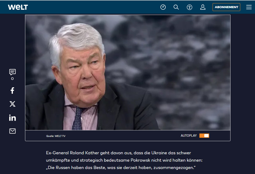 "Это решающая битва": На связь вышел немецкий генерал. Хороших новостей для Киева не нашлось