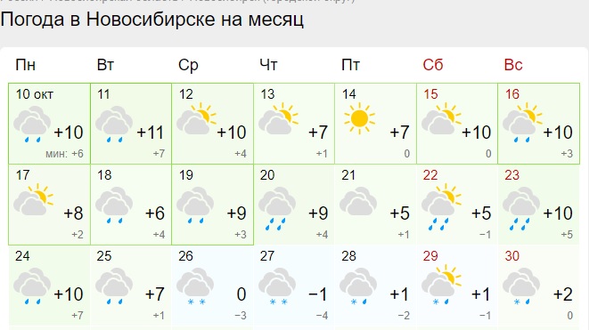 Погода в Екатеринбурге в октябре