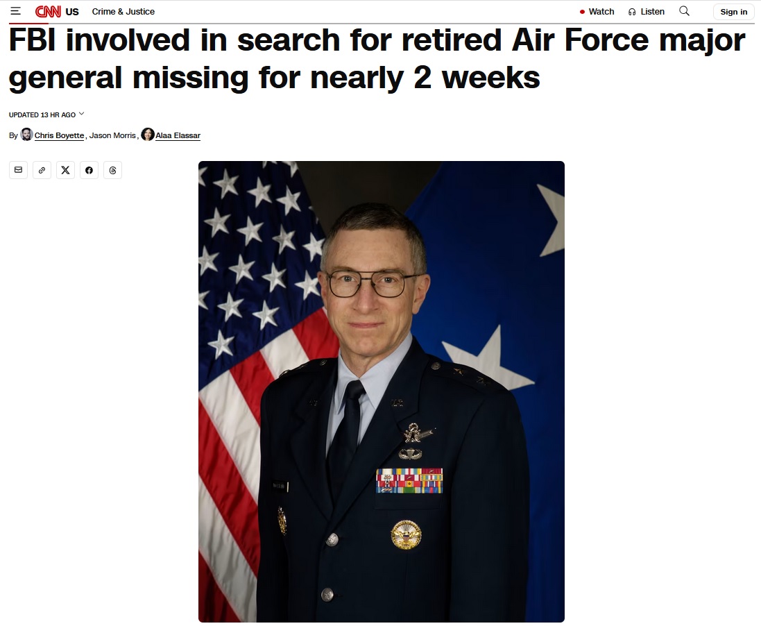 Генерал пропал. Или погиб: В США скандал на грани теории заговора