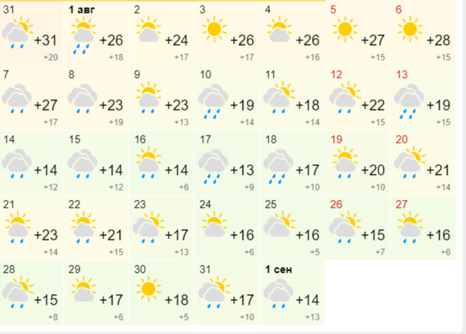 Погода омск на август 2024 весь месяц