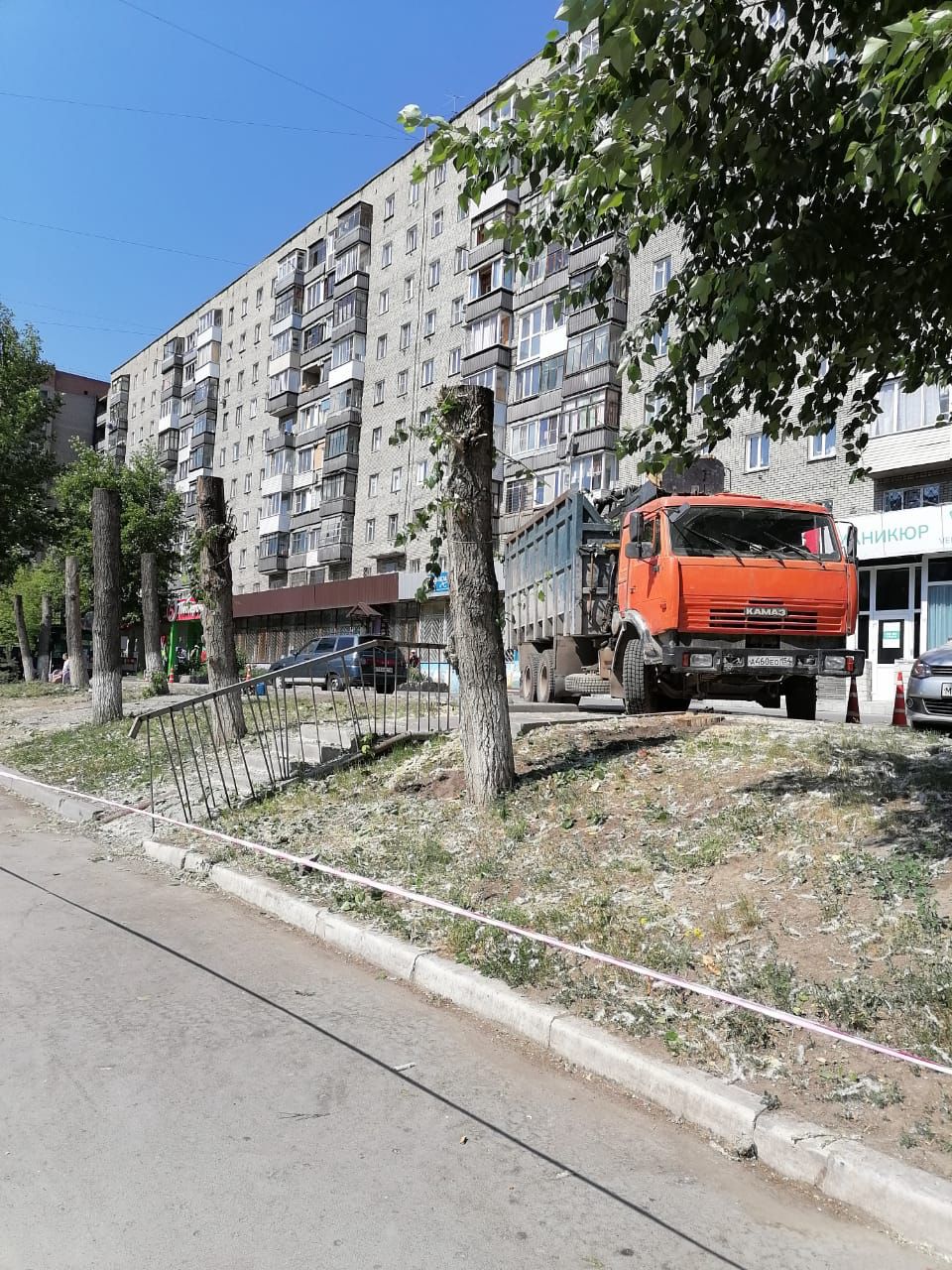 В Новосибирске жители улицы Бориса Богаткова возмущены сносом деревьев под  торговые павильоны