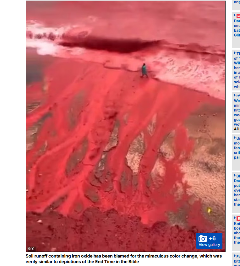 "Вылил чашу – и сделалась кровь": Алое море в Персидском заливе заставило вспомнить грозное Библейское пророчество