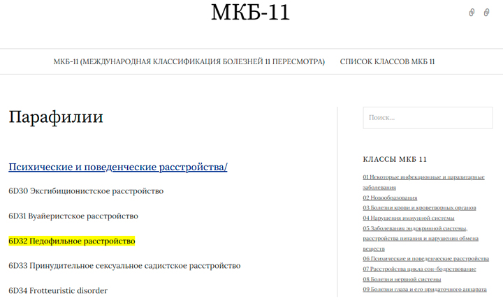 Скриншот страницы сайта icd11.ru