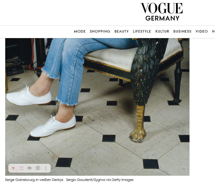 Скриншот vogue.de