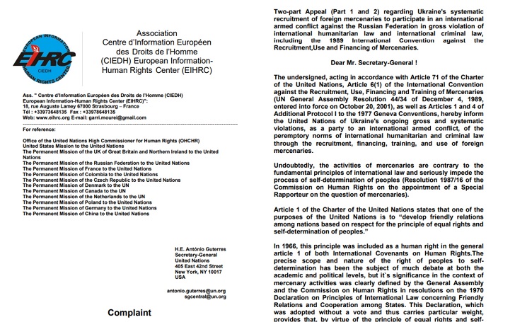 Антониу Гутерриш получил письмо об убийцах русских. И не ответил