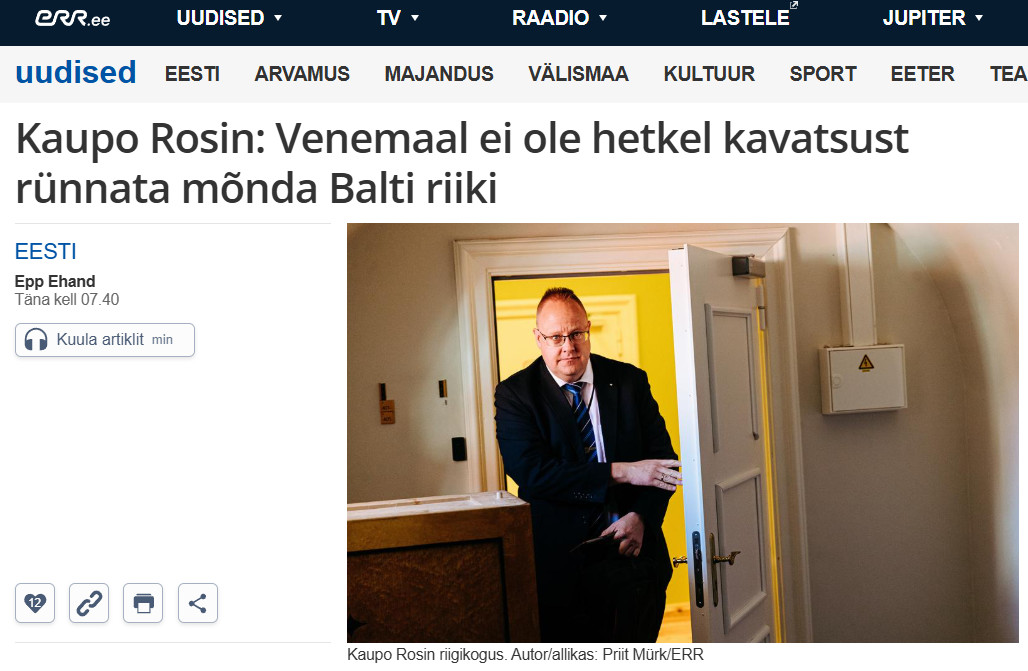 "Россия не рухнет". В Эстонии наконец признали очевидное: На Прибалтику нападать никто и не хотел