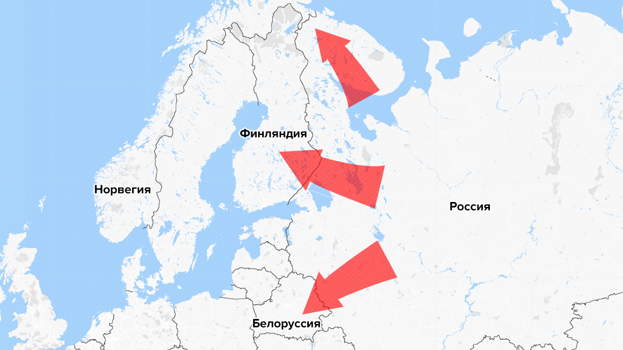 Карта границы норвегии с россией