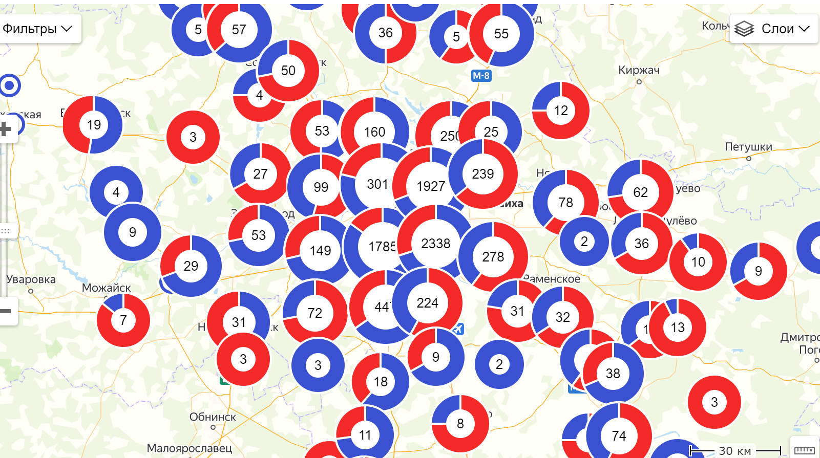 Интерактивная карта коронавирус москва