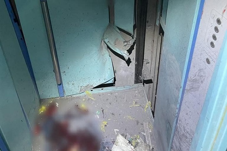 Фото: Лифт после взрыва/СУ СКР по Иркутской области
